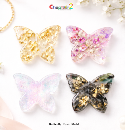 Butterfly Resin Mold (4 Cavities) | Silicone Epoxy Mold for Keychains & Jewelry | Each Butterfly 1.5 x 2 Inches