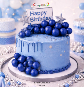 Royal Blue Cake Decoration Balls Set – 20pcs Round Cake Topper Balls for Birthday, Wedding & Party Decor