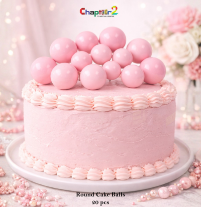 Pink Round Cake Balls Topper Set – 20 pcs Elegant Cake Decoration Balls for Birthday & Party Cakes