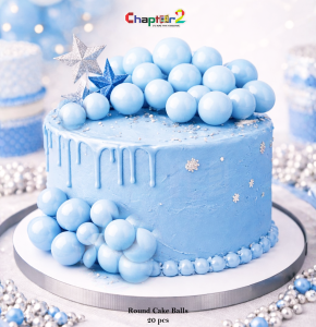 Blue Round Cake Balls Topper Set – 20 pcs Cake Decoration Balls for Birthday, Baby Shower & Event Cakes