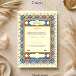 Royal Mughal Blue & Gold Personalized Nikkah Contract – Traditional Islamic Wedding Certificate with Ornate Border 💙👑 - a3