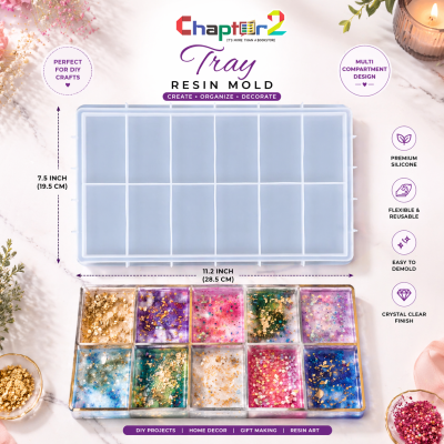 11.2x7.5 Inch Multi Compartment Tray Resin Mold | Silicone Organizer Mold for Epoxy Art, Storage Tray & DIY Crafts
