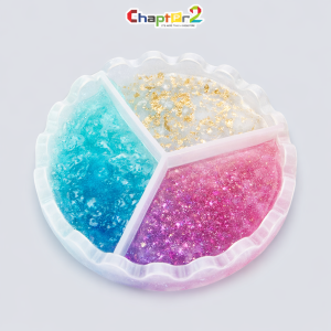 Round 3-Section Plate Resin Mold | Partition Serving Tray Silicone Mold for Epoxy Resin, Snacks Tray & DIY Crafts