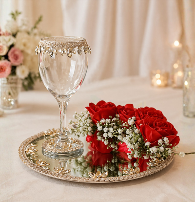 Dooh Pillai Glass and Nikkah Pen and Trays