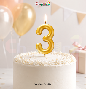 Number 3 Birthday Candle – Gold 2.5 Inch Cake Topper Candle
