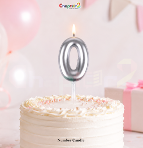 Number 0 Birthday Candle – Silver 2.5 Inch Cake Topper Candle