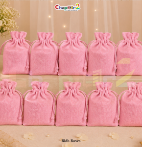 Premium Pink Drawstring Potli Bag – Reusable Gift Pouch for Jewelry, Wedding Favors & Eid Packaging