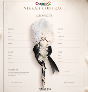 Luxury Black & White Feather Nikkah Pen with Diamond Ring Topper for Wedding Ceremony