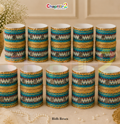 Premium Turquoise & Gold Decorative Lace Ribbon Roll 2.5 Inch – Wedding Favor, Gift Packing & DIY Crafts
