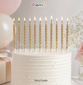 Gold Spiral Birthday Party Candles – Pack of 10 Cake Decoration Candles