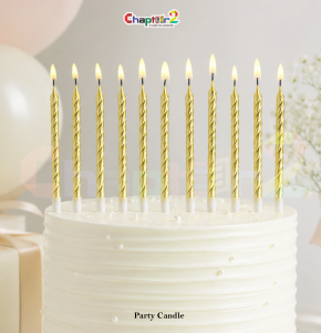 Gold Spiral Birthday Party Candles – Pack of 10 Cake Decoration Candles