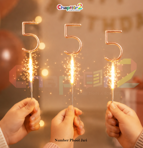 7.5 Inch Number 5 Sparkler Candle – Golden Number Cake Fountain Candle | Birthday Cake Topper Sparkler | Chapter2.pk