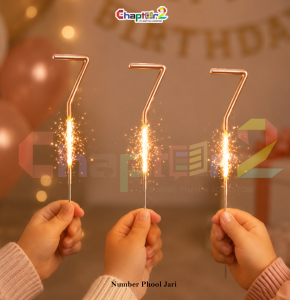 7.5 Inch Number 7 Sparkler Candle – Golden Number Cake Fountain Candle | Birthday Cake Topper Sparkler | Chapter2.pk