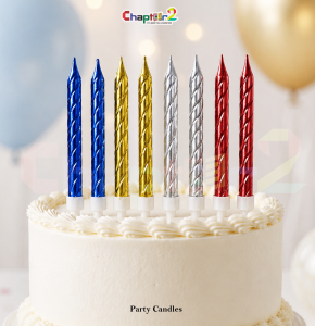 8 Pcs Metallic Spiral Party Candles with Holders – Multicolor Birthday Cake Decoration Candles
