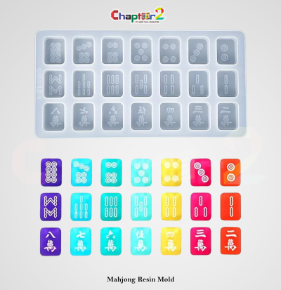 Mahjong Resin Mold – 21 Cavity Silicone Mold for Resin Art, DIY Tiles & Craft Projects