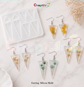 This is the Triangle Earring Silicone Mold for Resin Casting – Multi Size Epoxy Resin Jewelry Mold.