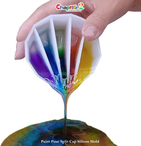 Paint Pour Split Cup Silicone Mold for Acrylic Fluid Art & Resin Pouring