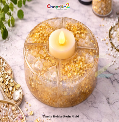 Round Candle Holder Resin Silicone Mold for DIY Candles & Home Décor