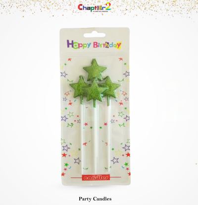 Green Star Birthday Cake Candles – 4 PCS Glitter Star Party Candles | Decorative Cake Topper Candles | 2 5401826b