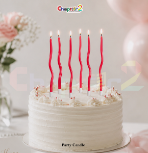 Pack of 6 Pink Spiral Birthday Cake Candles – Metallic Twisted Party Candles for Cake Decoration
