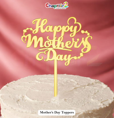 Happy Mother’s Day Cake Topper – 7 Inch Gold Acrylic Mother’s Day Cake Decoration