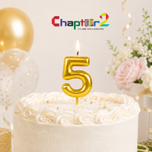 Number 5 Birthday Candle – Gold 2.5 Inch Cake Topper Candle