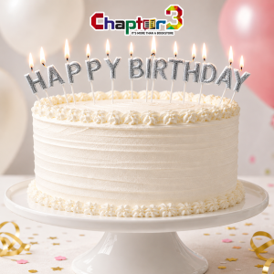 Silver Happy Birthday Letter Candles for Cake – Premium Metallic Birthday Cake Candle Set | Party Decoration