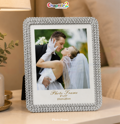 Silver Rhinestone Photo Frame 8x10 Inch for Wedding & Home Décor