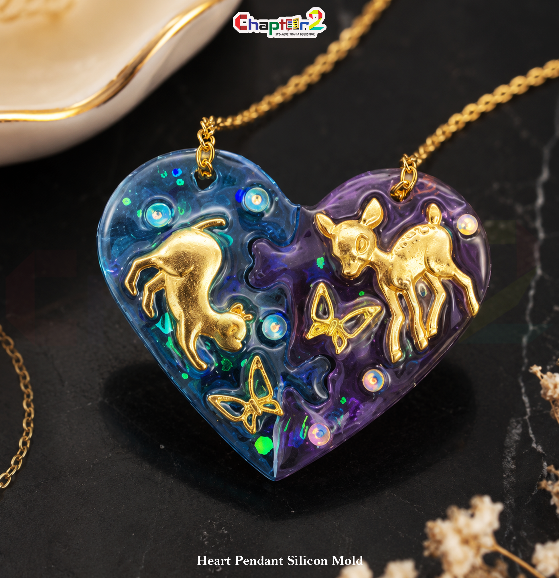 Broken Heart Pendant Resin Mold Broken Heart Pendant Resin Mold