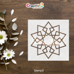 Beautiful Geometric Pattern Stencil for DIY Crafts & Paintings - 8x8-inch