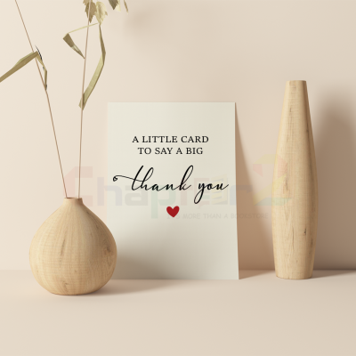 minimalist a little card to say a big thank you greeting card with red heart