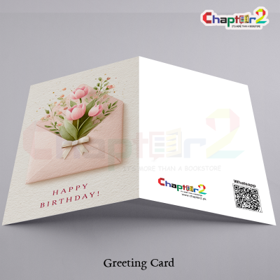 Happy Birthday Greeting Card with Pink Envelope and Watercolor Tulips Design 4 22a 2