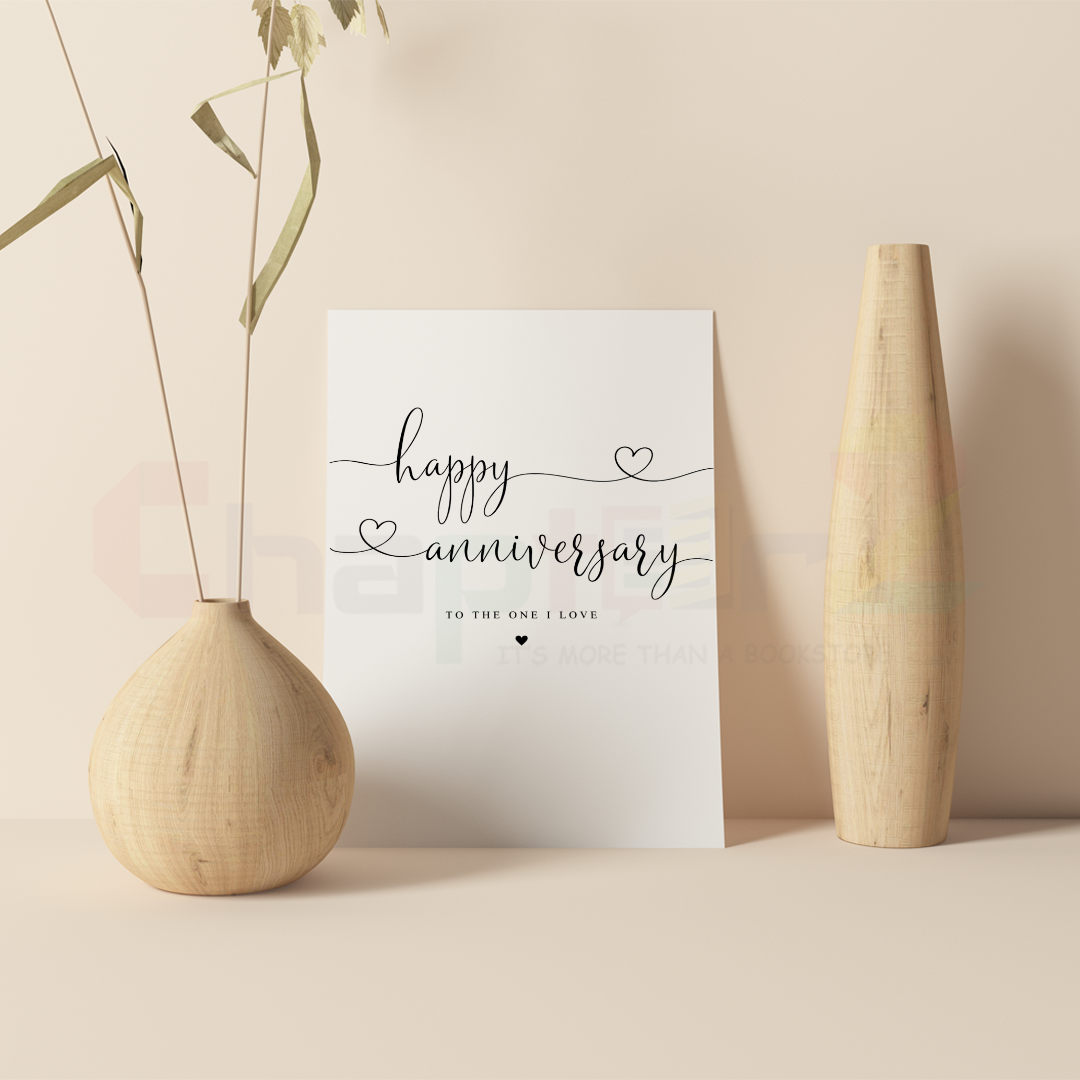 25d anniversary card featuring happy anniversary to the one I love calligraphy design