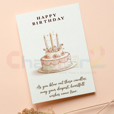 happy birthday greeting card featuring watercolor cake and heartfelt wish design
