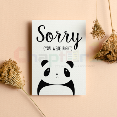 cute minimalist cartoon panda sorry you were right greeting card