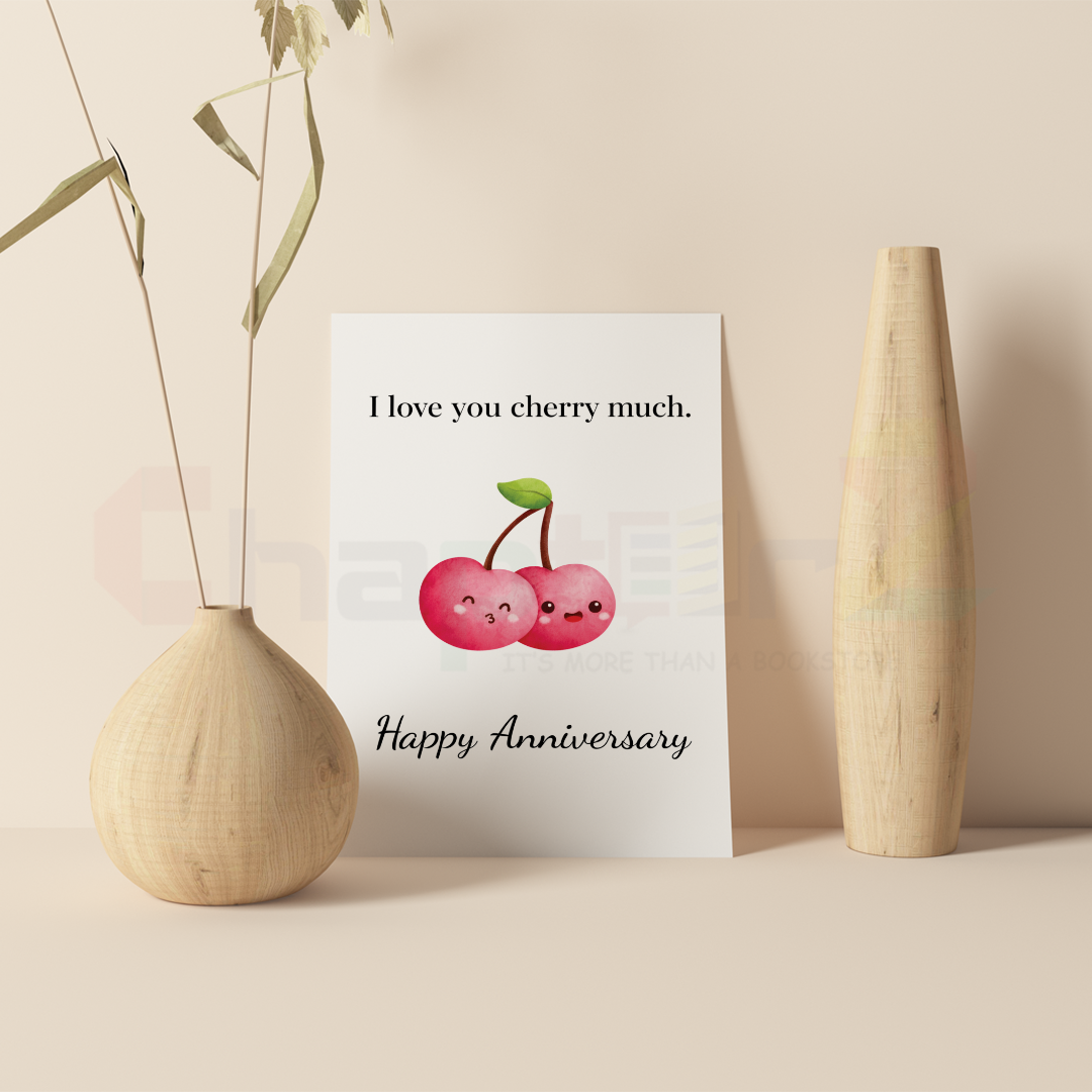 31d anniversary card featuring i love you cherry much cute cherries design