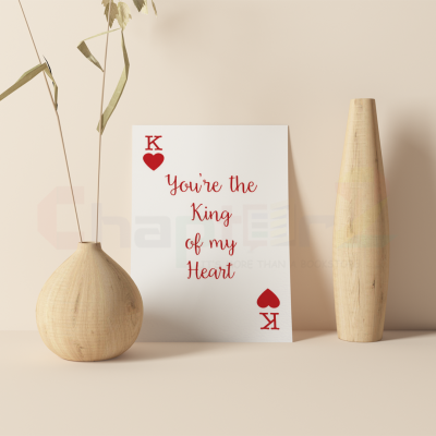 anniversary card featuring king of my heart playing card design