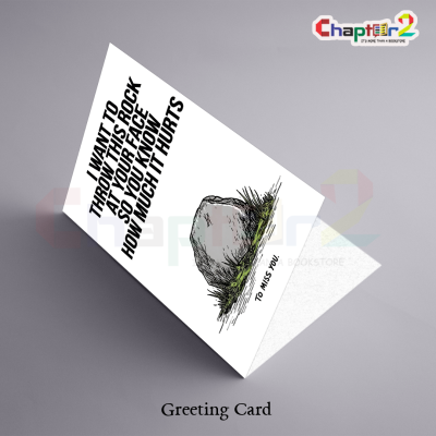 "I Want To Throw This Rock At Your Face" Funny Sarcastic Long-Distance Greeting Card 3 36b