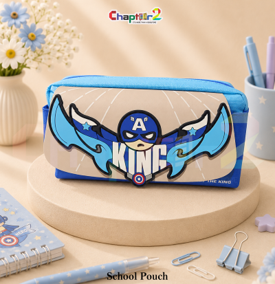 pencil pouch featuring Captain America King shown on a clean studio background with character graphics
