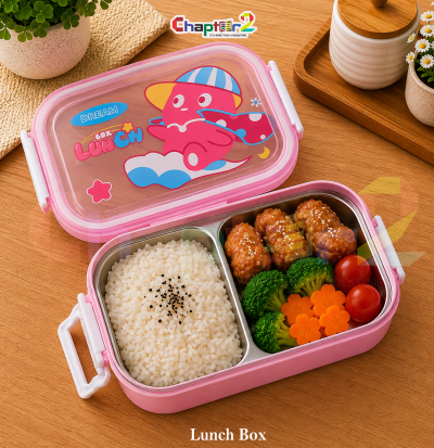 open dream pink monster 2 compartment stainless steel kids lunch box