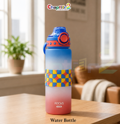 water bottle featuring focus gradient and geometric band design