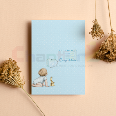 Best Baby Boy Greeting Card with "Welcome Baby" Stroller Design 1 baby boy greeting card featuring welcome baby stroller design
