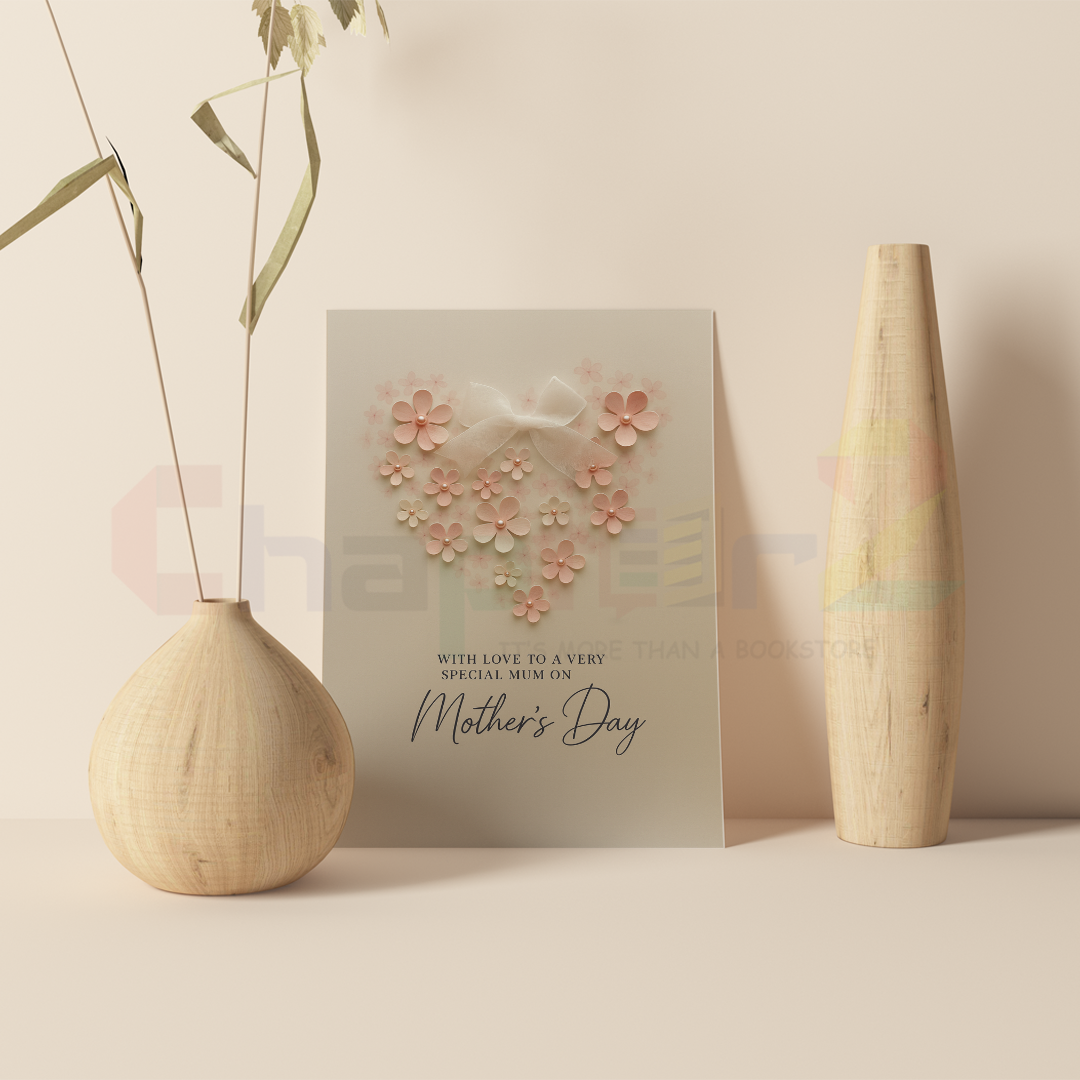 card 12d pastel pink floral heart with white ribbon bow with love to a very special mum mothers day greeting card