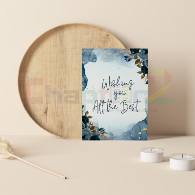 best wishes greeting card featuring wishing you all the best blue floral design