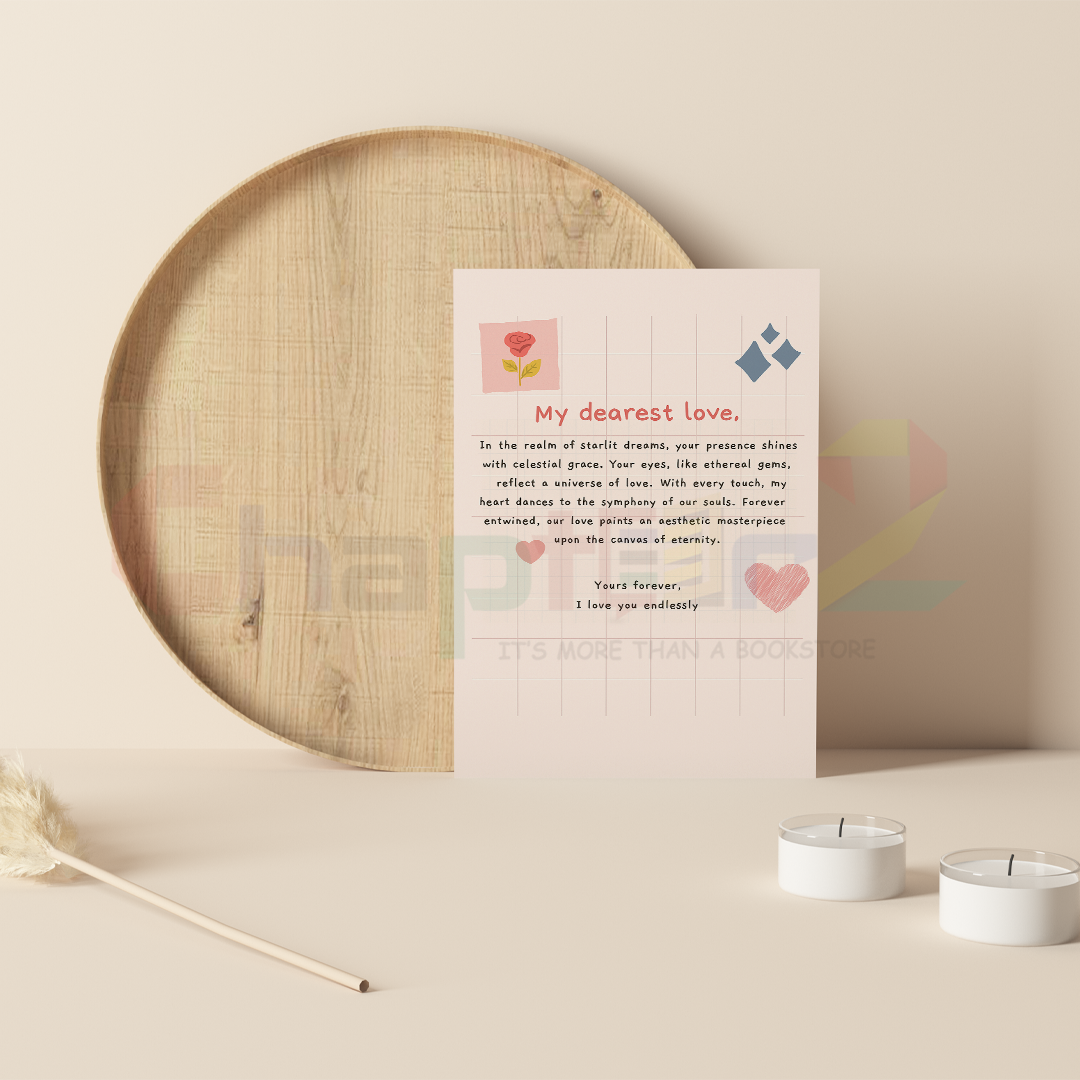 card 14d aesthetic romantic love letter poem i love you greeting card on grid