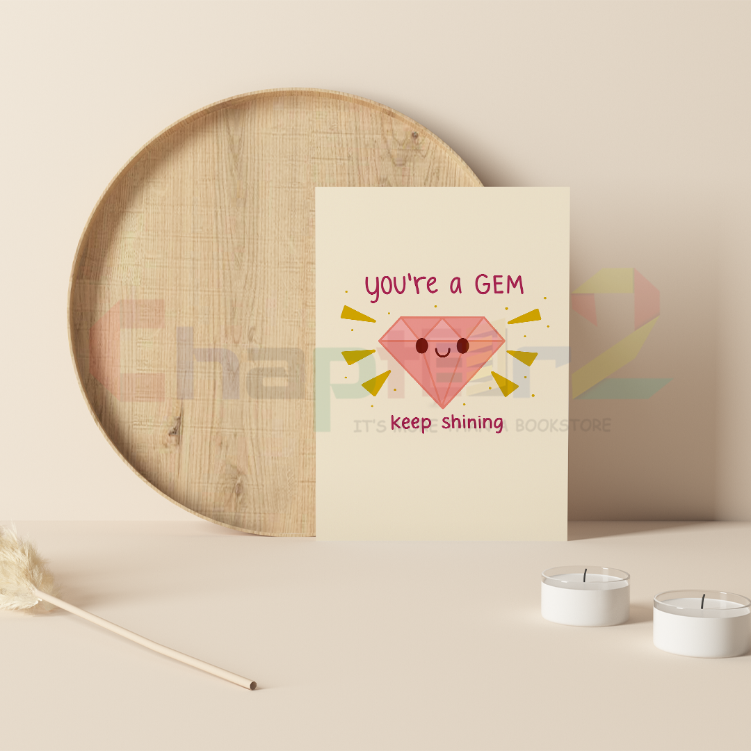 card 18d best wishes greeting card featuring you're a gem keep shining cute diamond design