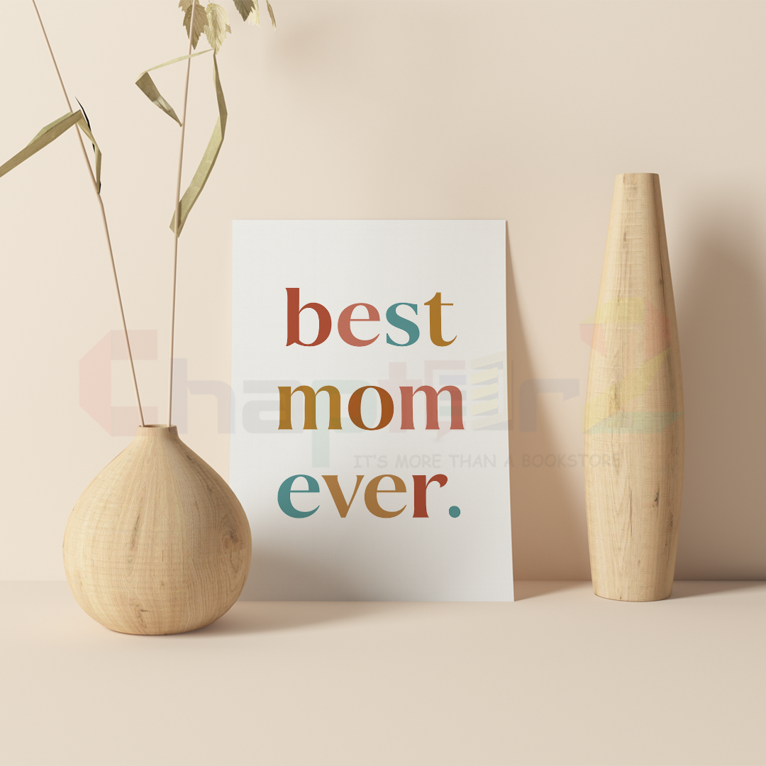 card 18d retro colorful serif typography best mom ever mothers day greeting card