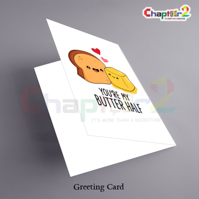 "You're My Butter Half" Cute Toast & Butter Food Pun Romantic Greeting Card 2 card 29c 3