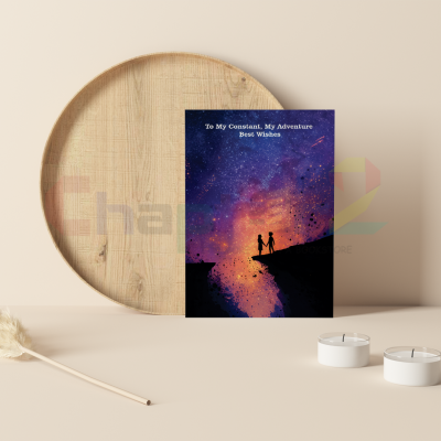 best wishes greeting card featuring to my constant my adventure cosmic couple design