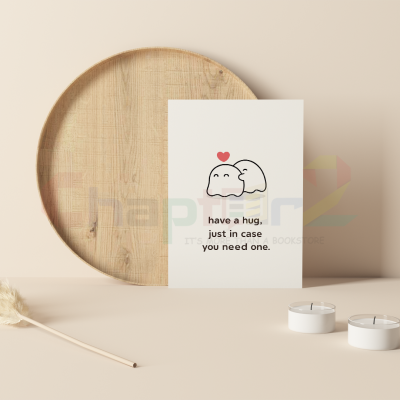 cute cuddling ghost doodle have a hug just in case you need one i love you greeting card